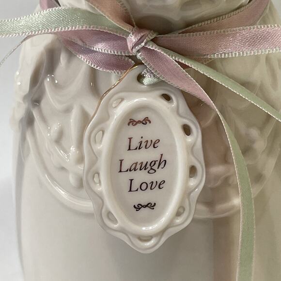 Lenox Love Notes Loved Bud Ceramic Vase with Charm 7 1/2” Tall - Picture 4 of 10